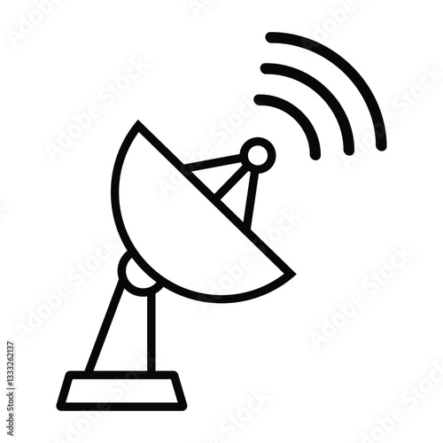 satellite antenna icon. dish antenna. wireless communication. satellite & radar dish icon. transmitting and receiving dish antenna. satellite antenna icon for app, ui and website. vector illustration