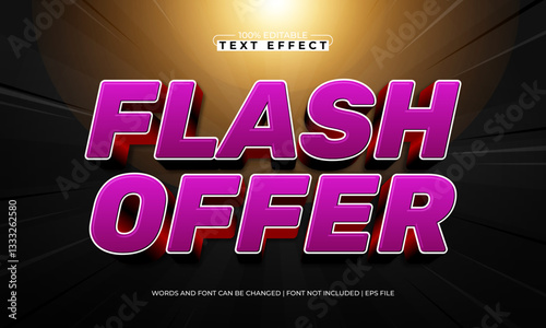 flash offer editable text effect with a discount and sale text style