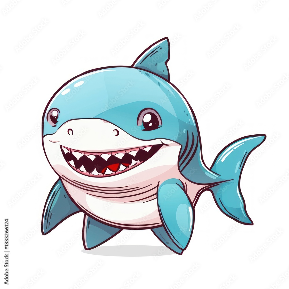 Cartoon character of shark Cartoon character of shark