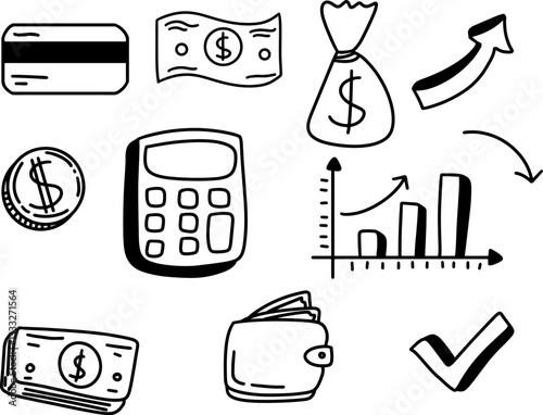 Economy and Business Element Illustration. Finance and Bank Element