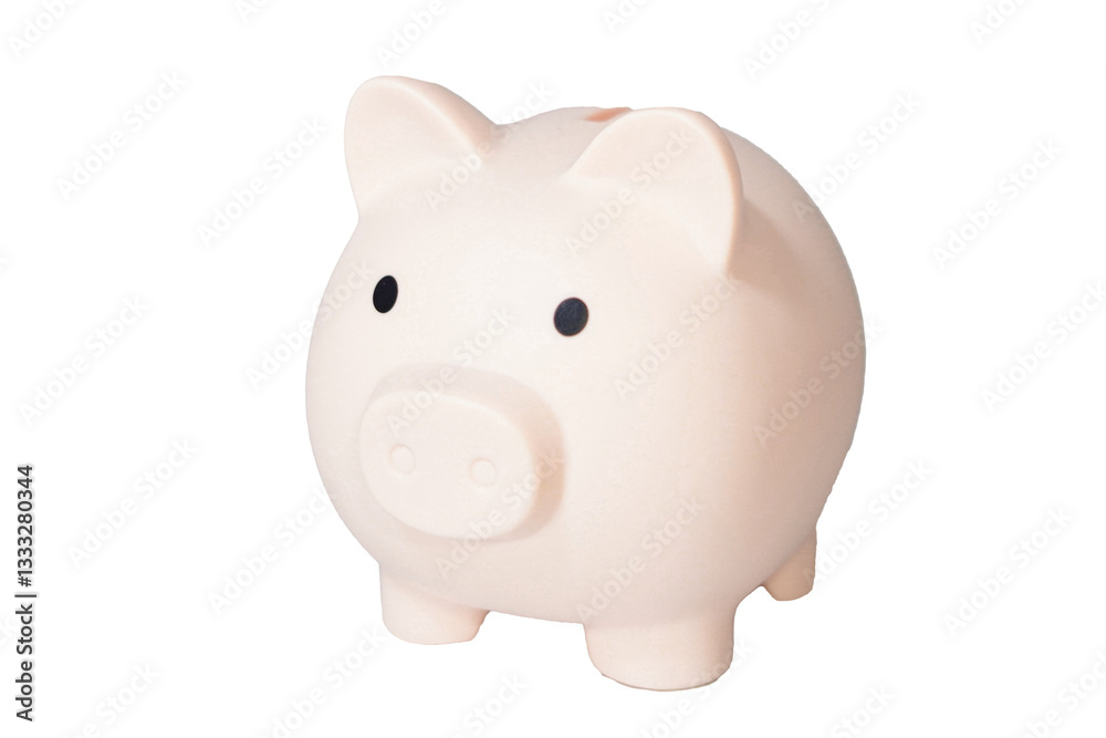 Classic piggy bank in soft pastel color, financial planning, budgeting, smart saving strategy concept Classic piggy bank in soft pastel color, financial planning, budgeting, smart saving strategy concept