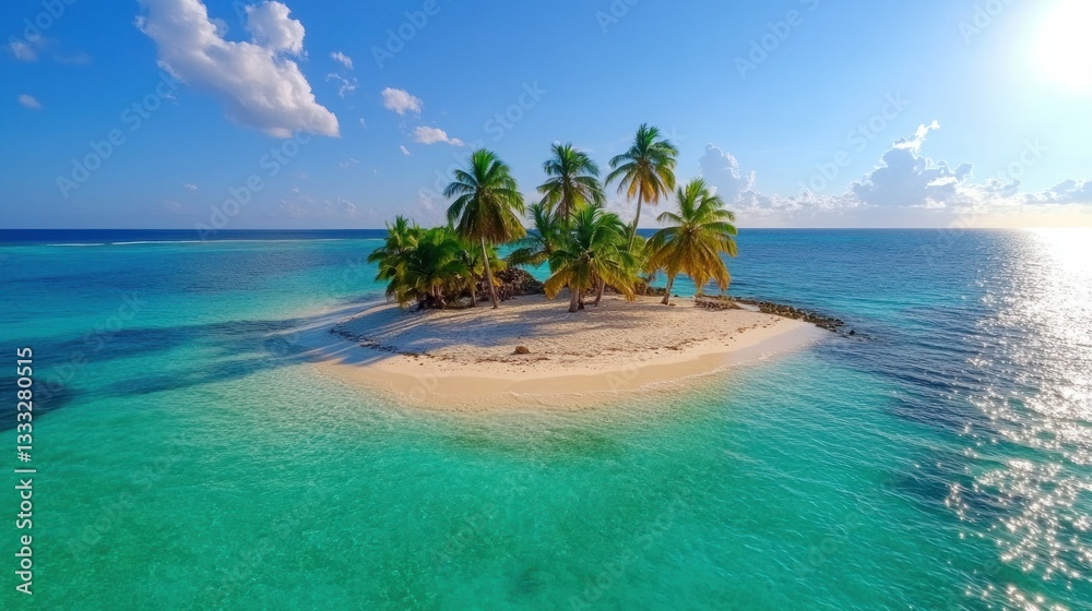 Naklejka premium Tropical island paradise aerial view