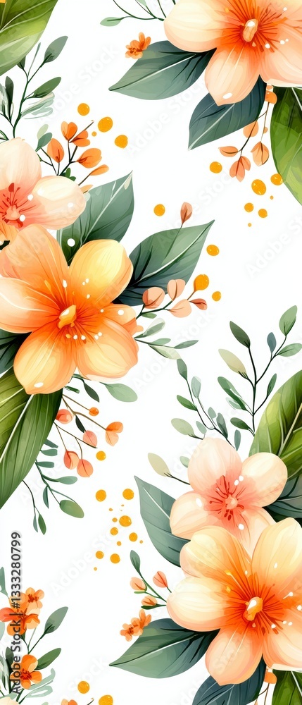 Obraz premium Vibrant floral design nature digital art colorful garden aesthetic view botanical concept