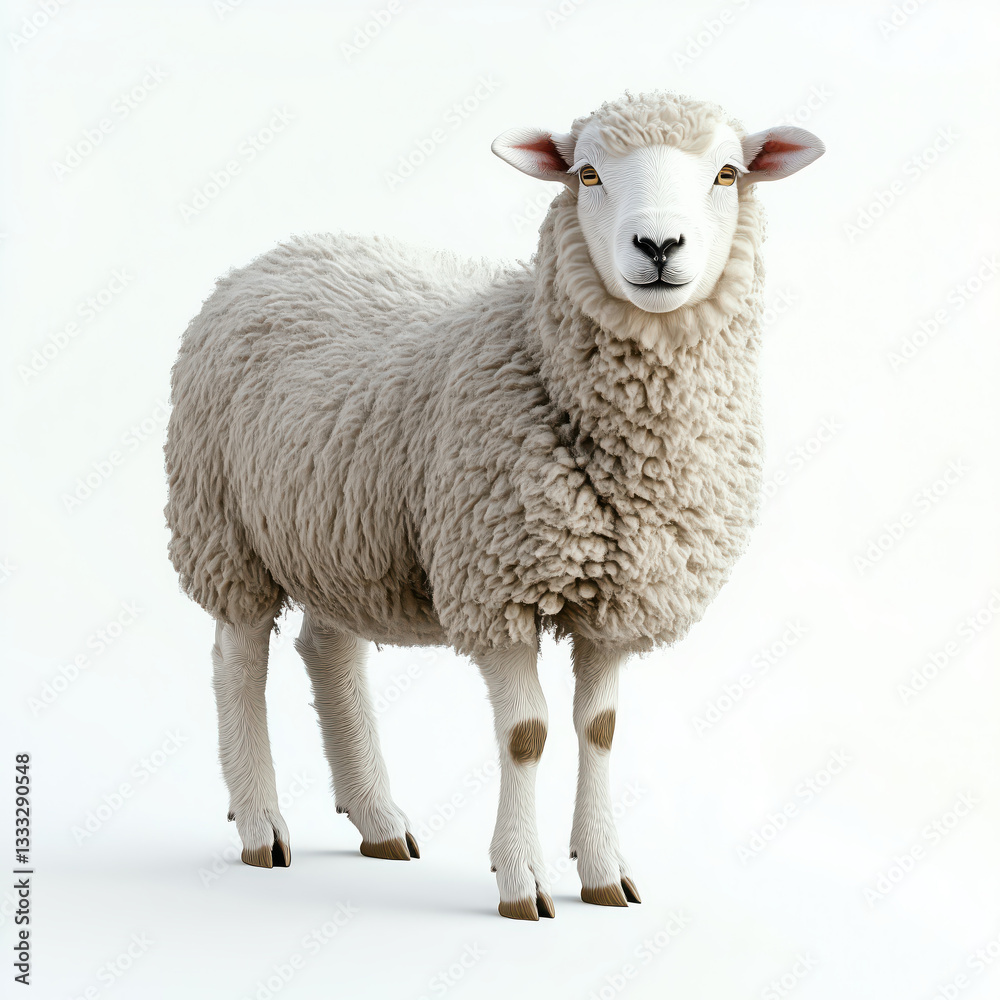 Fototapeta premium Sheep isolated on white background.