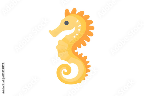 A vibrant seahorse illustration with bold colors and playful design ideal for marine life them