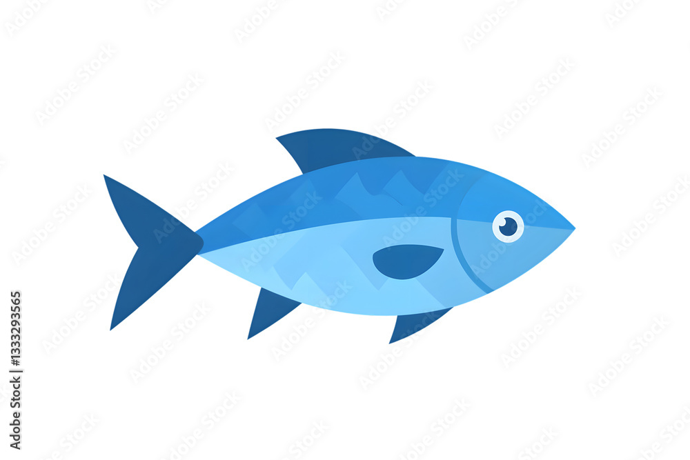 Stylized Blue Fish Illustration for Ocean Themes and Aquatic Designs Stylized Blue Fish Illustration for Ocean Themes and Aquatic Designs