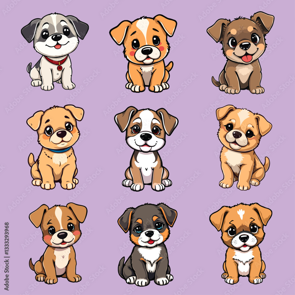 Cute Set of Puppy Dogs Character Cartoon Illustration Collection Vector PNG Transparent Nursery Cutout Clipart Digital Planner Sticker Cute Set of Puppy Dogs Character Cartoon Illustration Collection Vector PNG Transparent Nursery Cutout Clipart Digital Planner Sticker