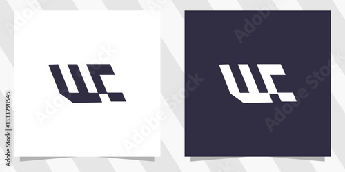 letter wc cw logo design vector