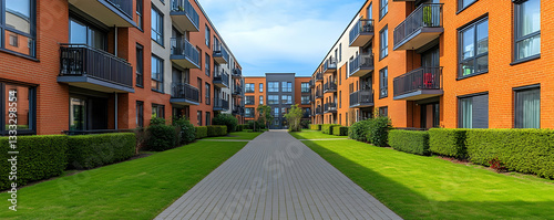 Modern Apartment Complex Illustration