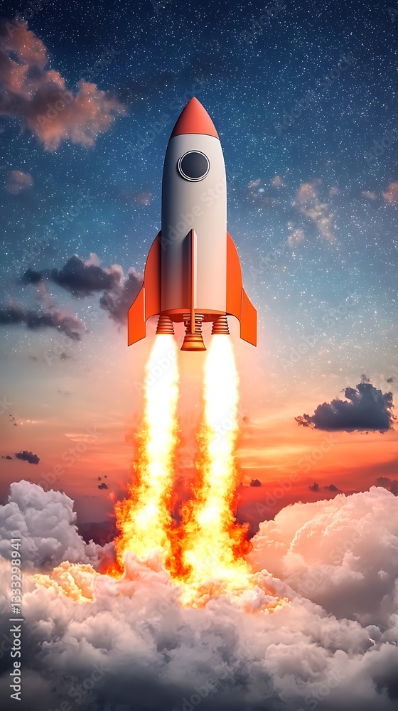 Rocket Launch for Sunset Sky.