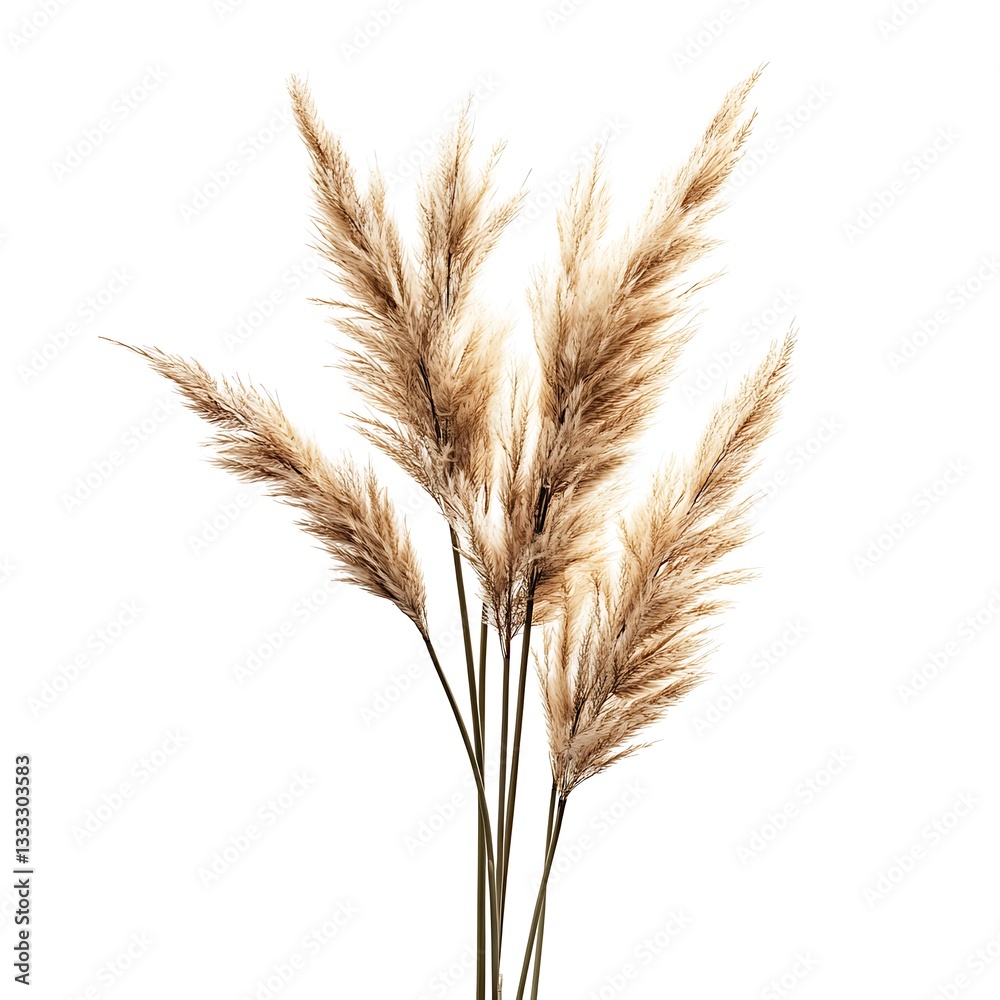 Fototapeta premium Pampas grass isolated on white background.