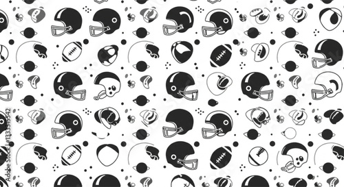 vector football pattern. Pattern ball and helmet
