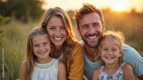 A father, mother, and children creating unforgettable memories.