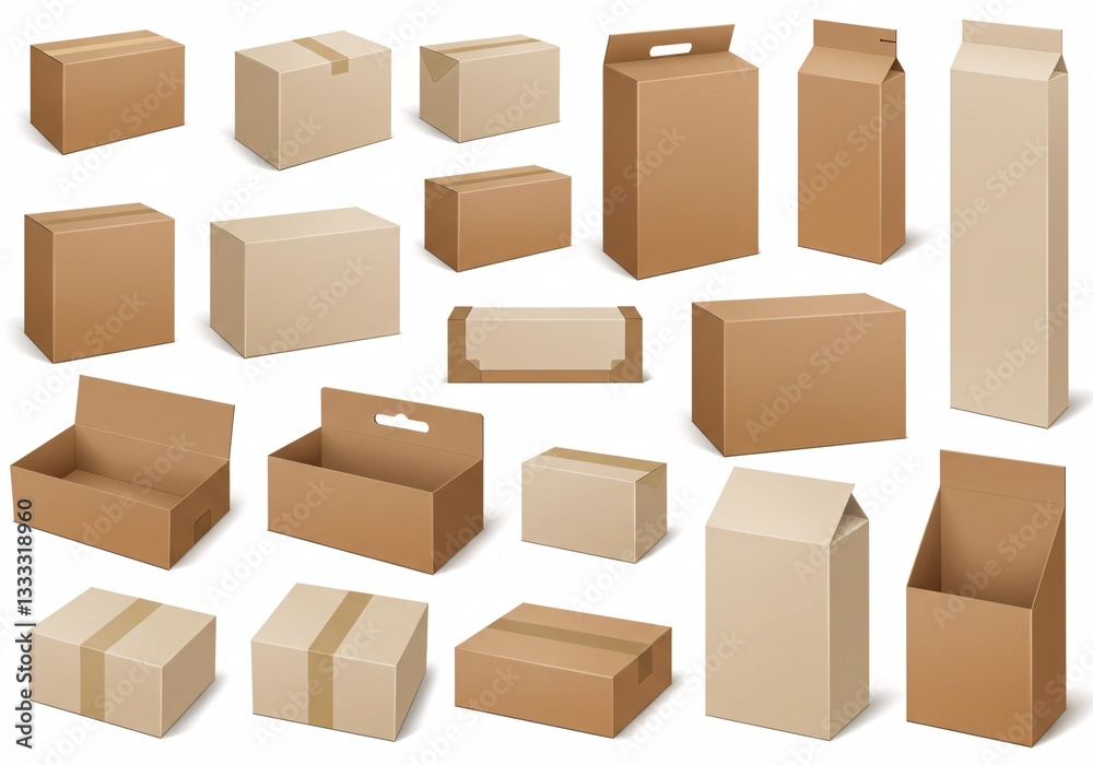 Obraz premium Collection of cardboard boxes