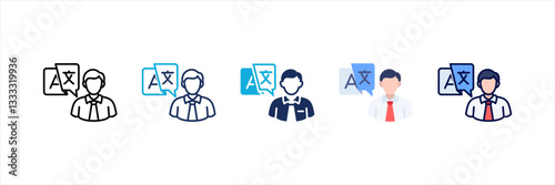 Translator Multi Style Icon Set