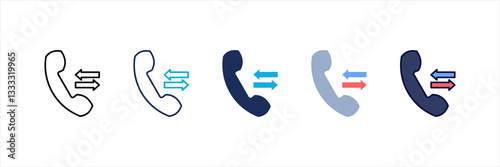 Phone Call Multi Style Icon Set