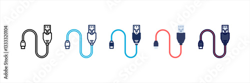 Hdmi Cable Multi Style Icon Set