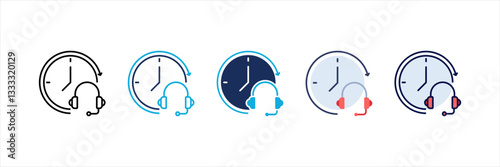 24 Hours Multi Style Icon Set