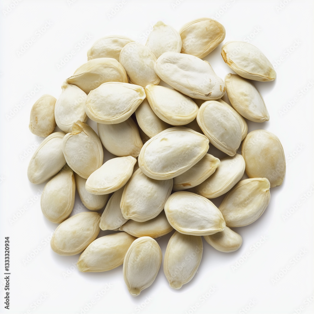 pumpkin seeds heap isolated on white background pumpkin seeds heap isolated on white background