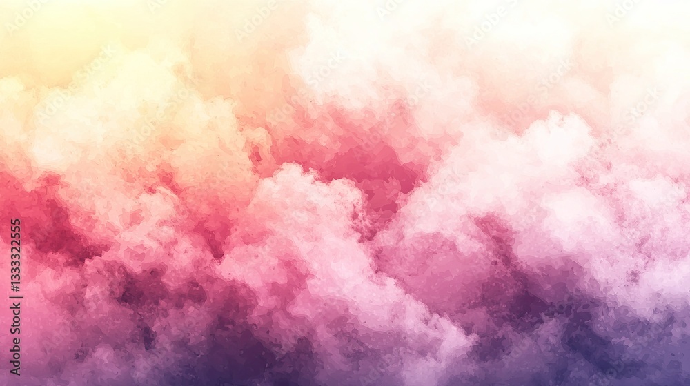 Fototapeta premium Colorful sunset cloudscape, vibrant sky, atmospheric background, design element