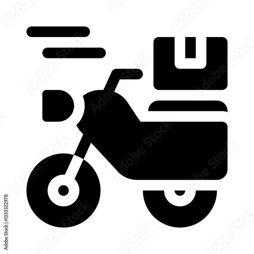 Delivery scooter glyph icon