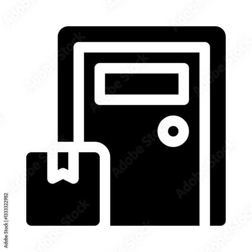 Doorstep delivery glyph icon
