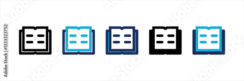 Book Multi Style Icon Set