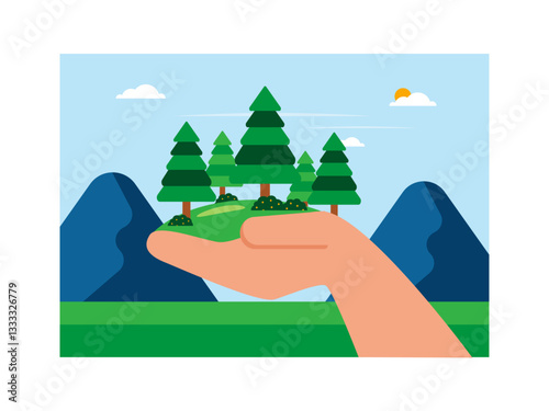 Ecosystem illustration. Flat vector illustration concept.