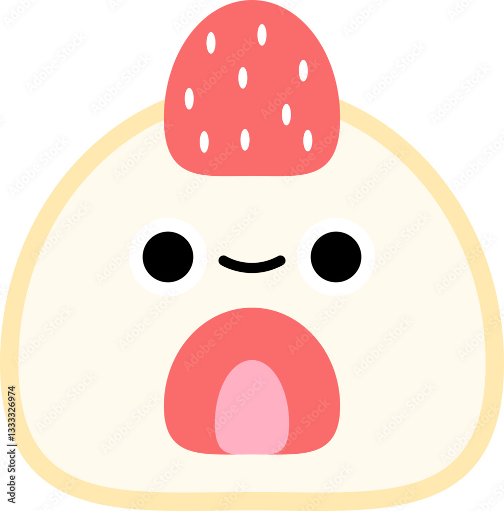 Fototapeta premium Cute Mochi Illustration Element Set