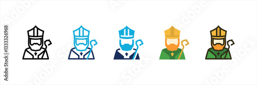 Saint Patrick Multi Style Icon Set