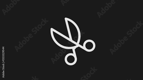 A pair of scissors repeatedly opening and closing