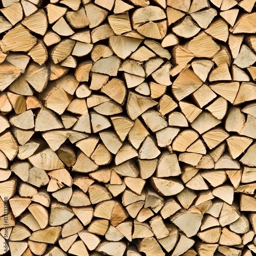 Detailed Stack of Firewood  Natural Wood Texture Background