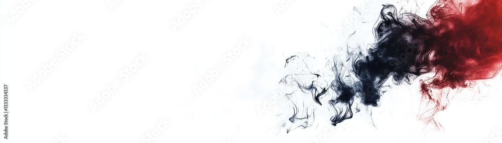Fototapeta premium Red, black, white smoke swirls; abstract art; design background