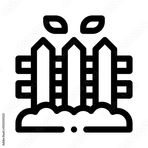 Garden fence line icon