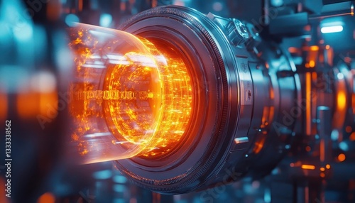 A nuclear fusion research facility aiming to develop clean, limitless energy sources, Nuclear Energy, Futuristic and groundbreaking