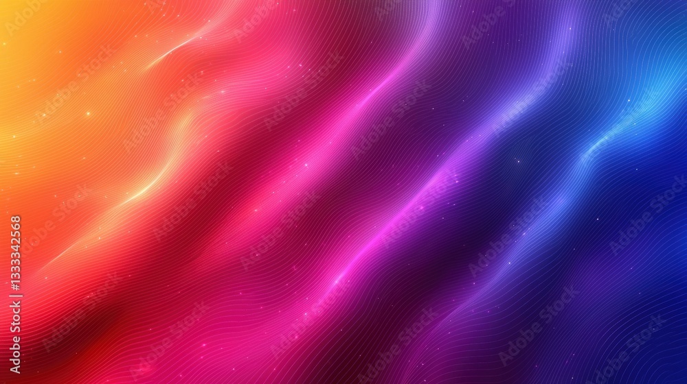 Obraz premium Vibrant Abstract Wave Patterns in Gradient Colors for Background or Graphic Design