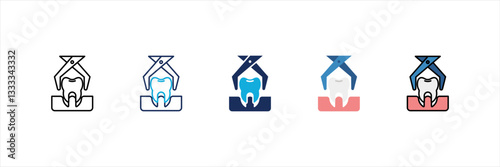 Tooth Extraction Multi Style Icon Set