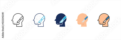Jaw Contouring Multi Style Icon Set