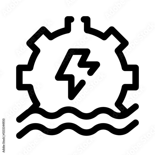 Hydropower line icon