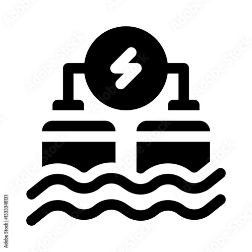 Wave energy glyph icon