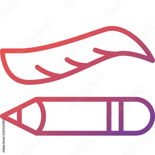 eyebrow pencil gradient line icon