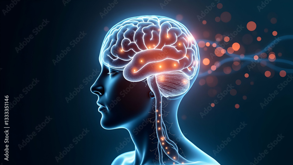Human brain activity concept for neurological and mental health