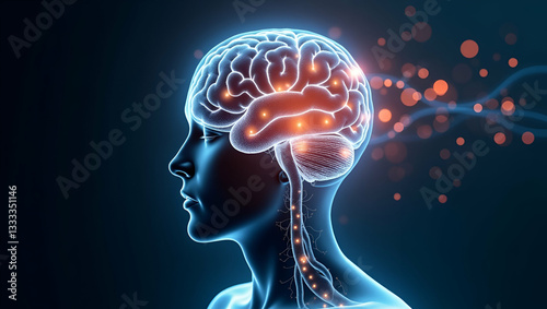 Obraz na płótnie Human brain activity concept for neurological and mental health w salonie