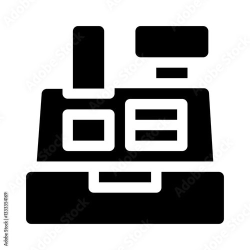 Cash register glyph icon