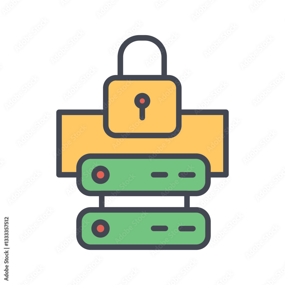 Data Center Security Vector Icon Data Center Security Vector Icon