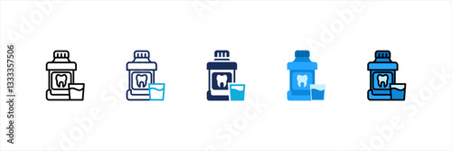 Mouthwash Multi Style Icon Set