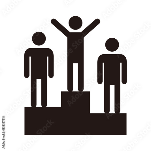 表彰台のピクトグラムアイコン