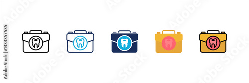 Dentist Bag Multi Style Icon Set