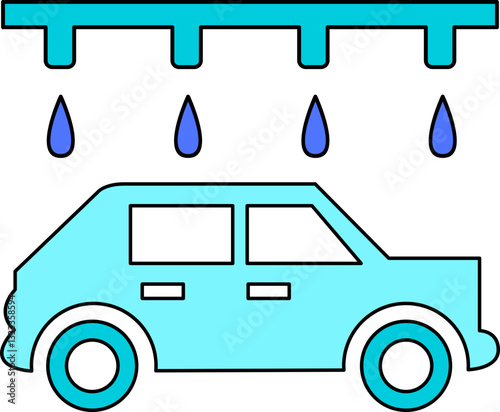 Car Wash Collection Icon Element