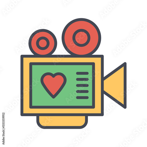 Love story movie Vector Icon
